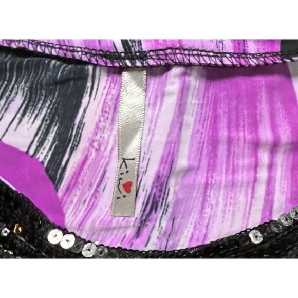 Kiwi Misses Black & Purple Top Shirt SMALL - Picture 3 of 3